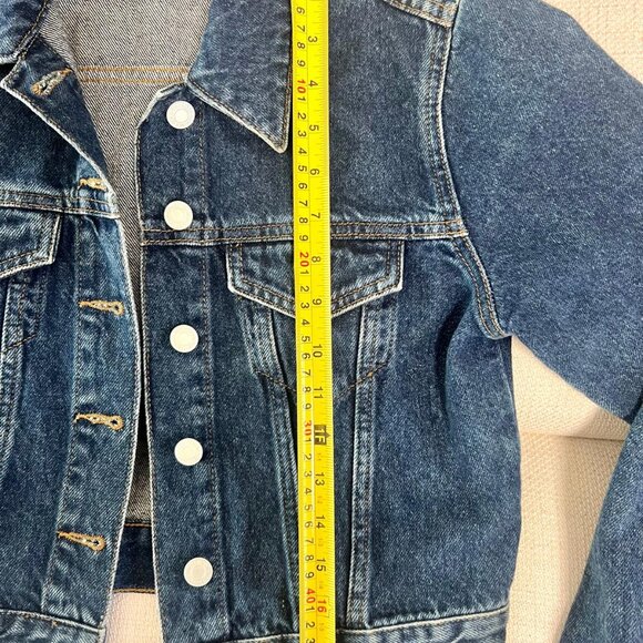 Reserved denim jacket in dark blue wash, size Small. - Picture 3 of 4